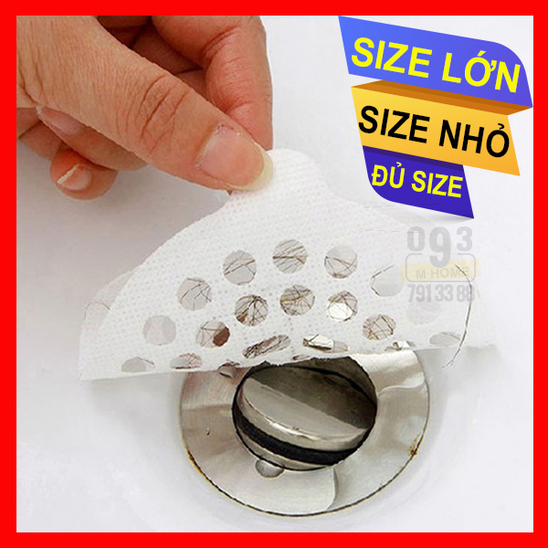 Combo 30 Tờ Dán Chặn Rác Ngăn Tóc Cống Thoát Nước Nhà Tắm Túi Lọc Rác Bồn Rửa Chén