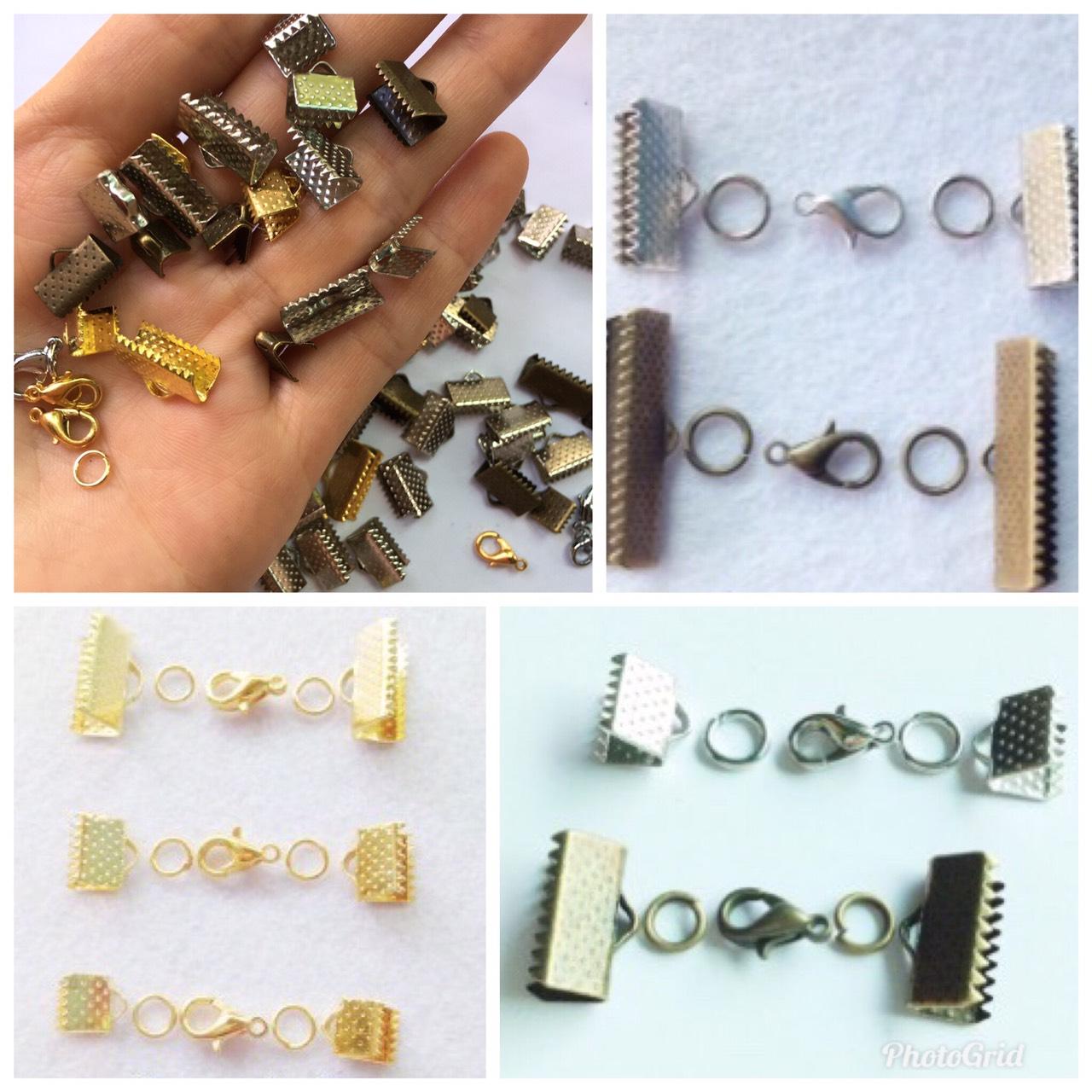 Kẹp dẹt (kẹp ngang) kèm càng cua khoen móc làm vòng tay handmade