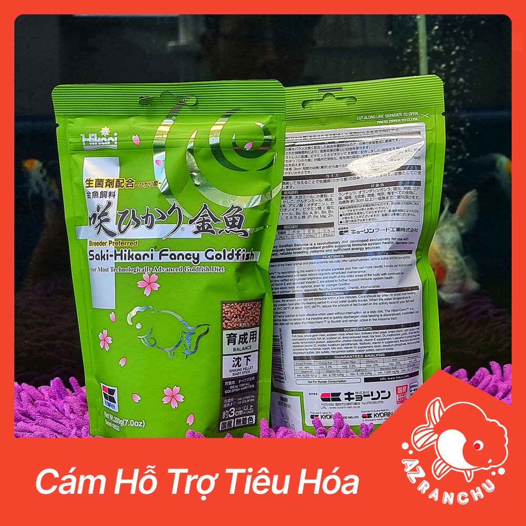 Thức ăn cá Saki-Hikari Xanh Lá | Cám hỗ trợ tiêu hóa cho cá vàng - AZRanchu