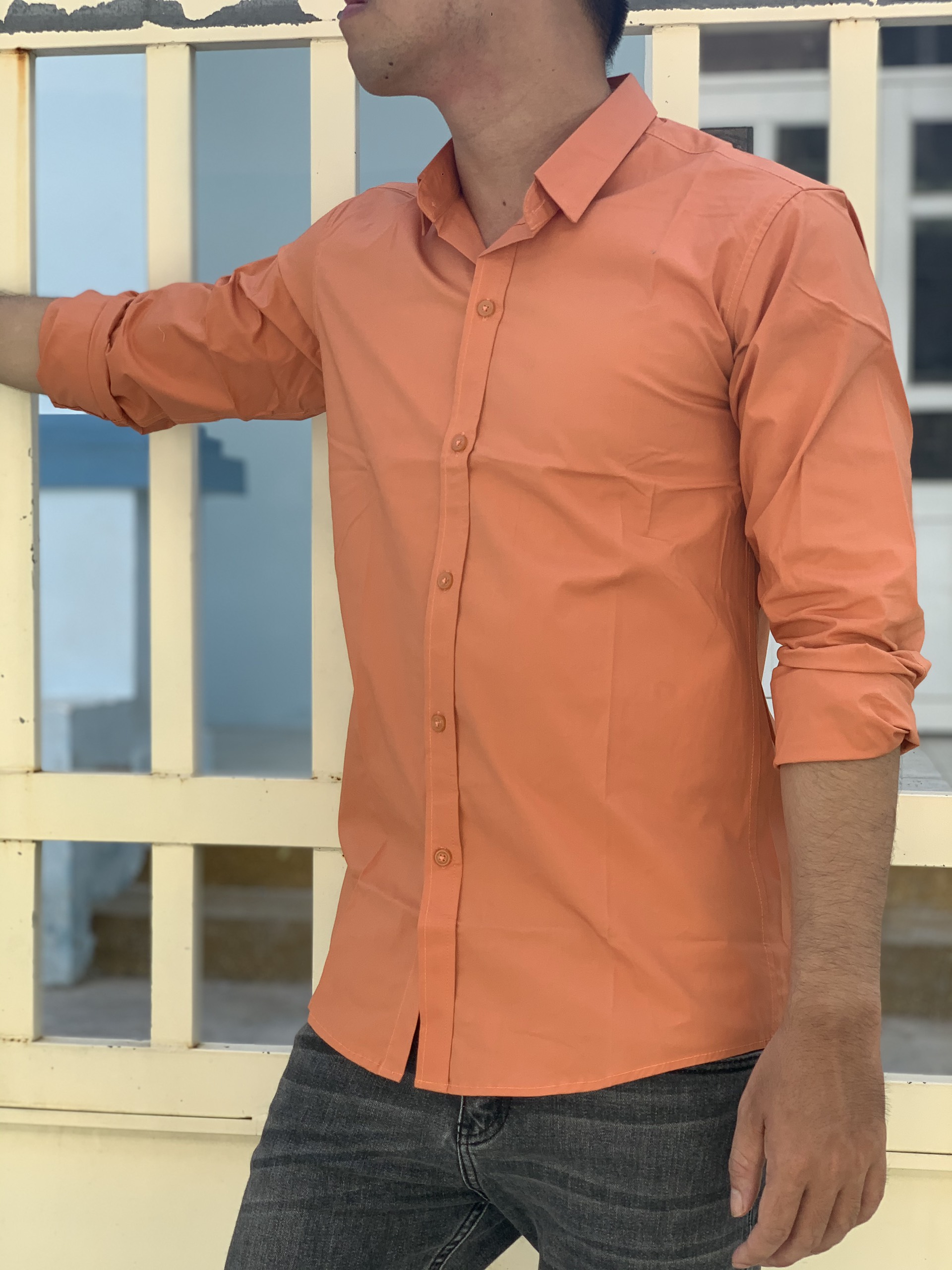Áo sơ mi nam dài tay cotton