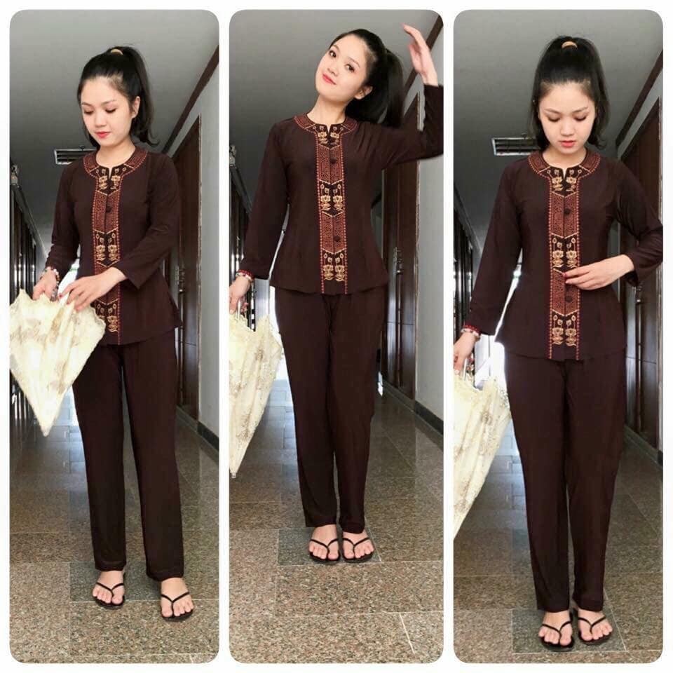Đồ Lam Đi chùa - Áo Bộ Đi Chùa Thun Lắc