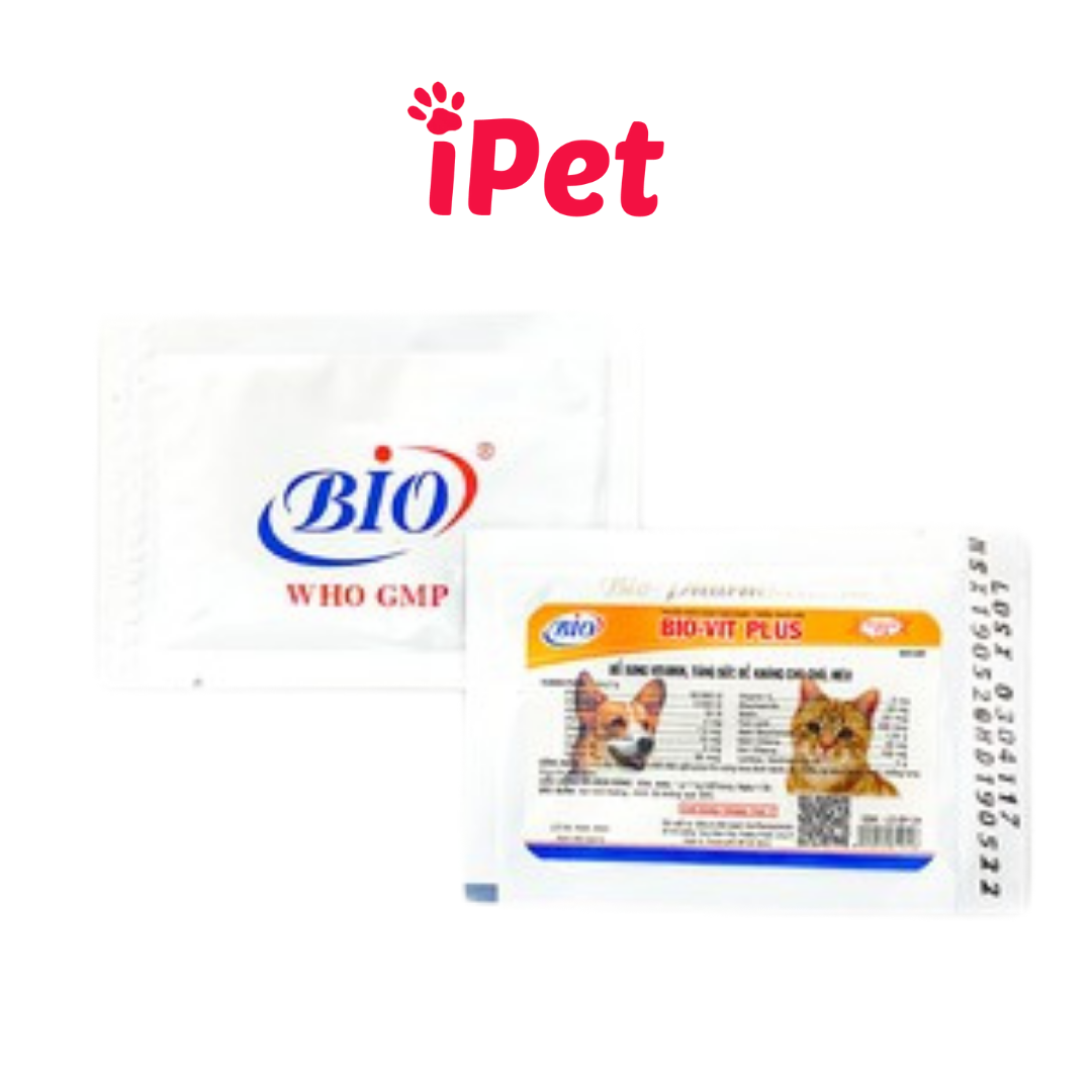 [HCM]Bột Bổ Sung Vitamin Tăng Đề Kháng Cho Chó Mèo Bio-Vit 5g - iPet Shop