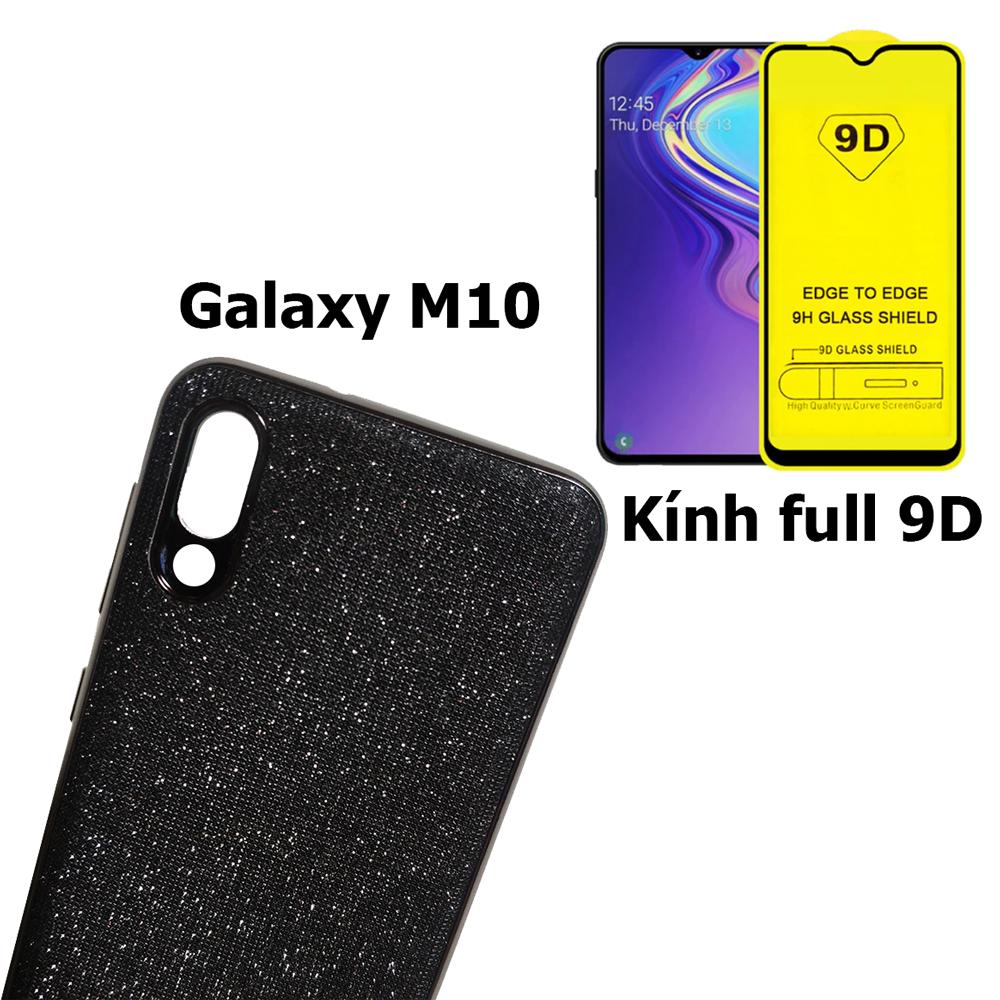Ốp lưng kim tuyến và kính cường lực full màn hình Galaxy M10
