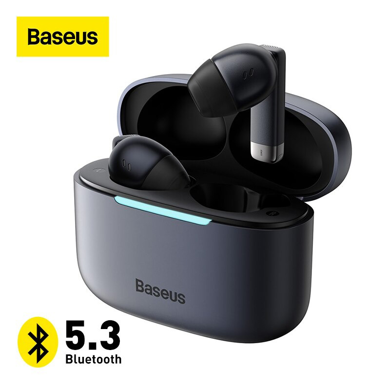 Tai nghe baseus e9 tws bluetooth 5.3 enc, 4-mic hd gọi, 30 giờ pin sạc không dây