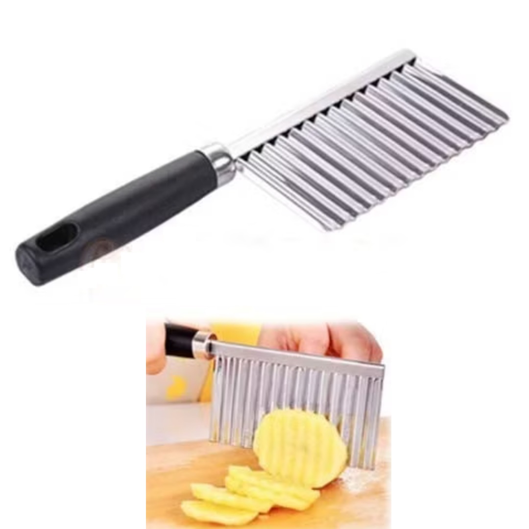 Dao cắt thạch / rau củ quả lượn sóng (bằng inox) - tổng chiều dài 19 cm