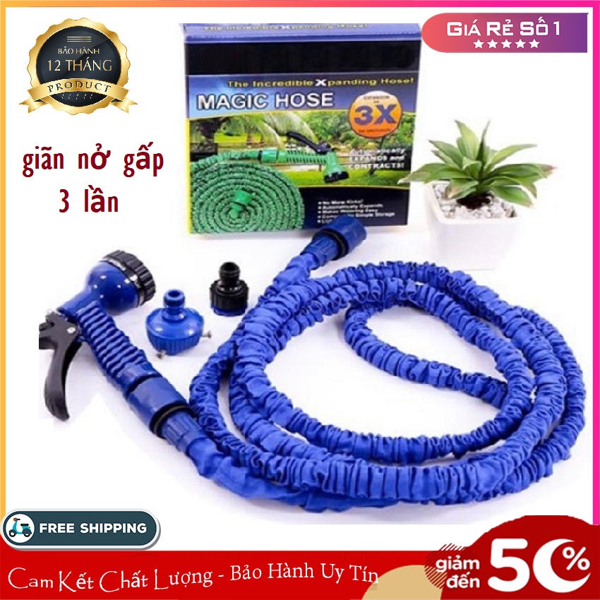 Vòi Xịt Rửa Thông Minh MAGIC HOUSE - Giãn Nở 30M, Chống Rồi, Chống Gập, Vòi Tăng Áp 7 Chế Độ Phun - Vòi xịt nước vệ sinh, bộ vòi rửa xe tưới cây, vòi xịt nước giãn nở - BIBO STORE