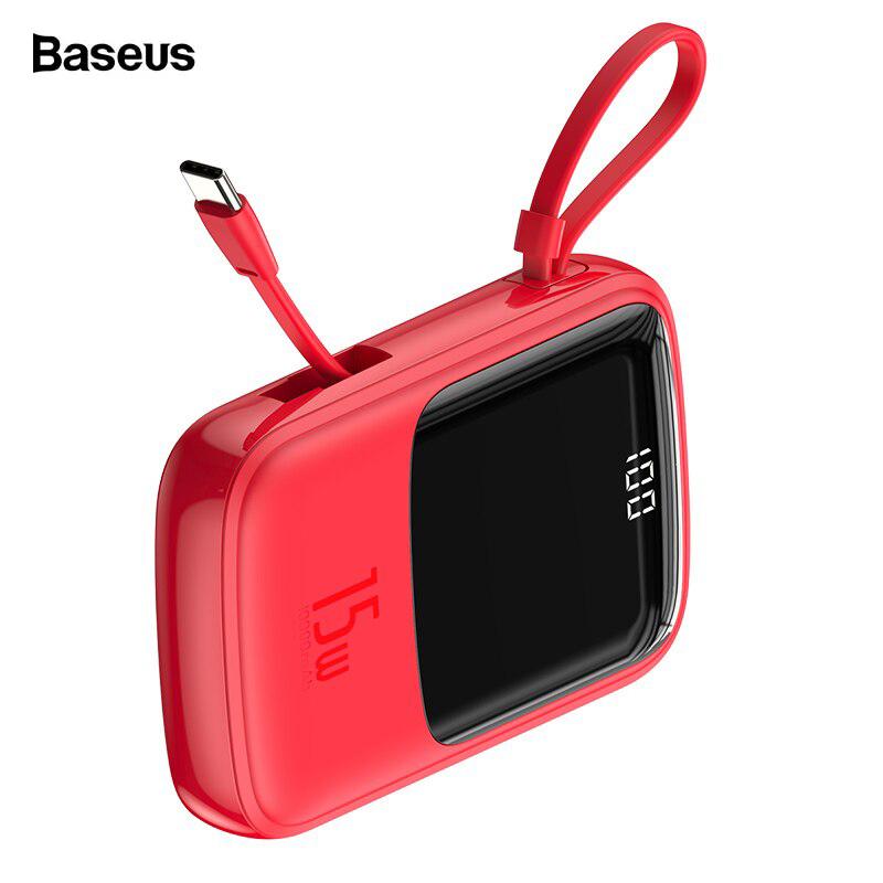 Pin dự phòng Baseus Q Pow Digital Display 10,000mAh sạc nhanh 3A/ 15W tích hợp cáp sạc Type-C tiện lợi