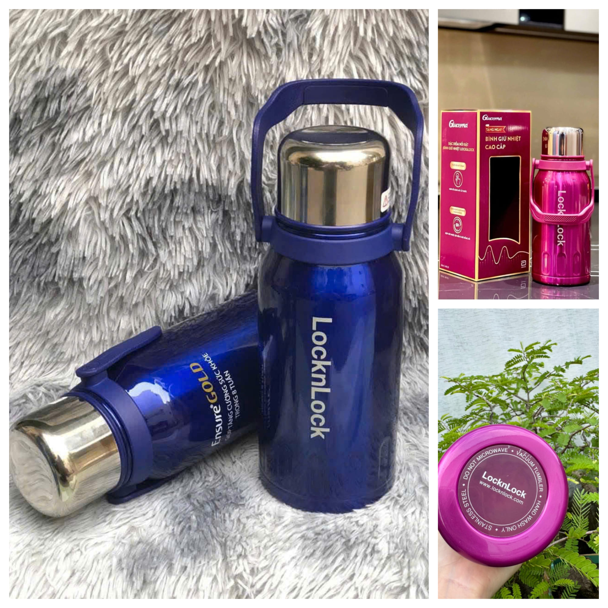 Bình giữ nhiệt Lock & Lock hàng khuyến mại Ensure Gold 1150ml Glucena