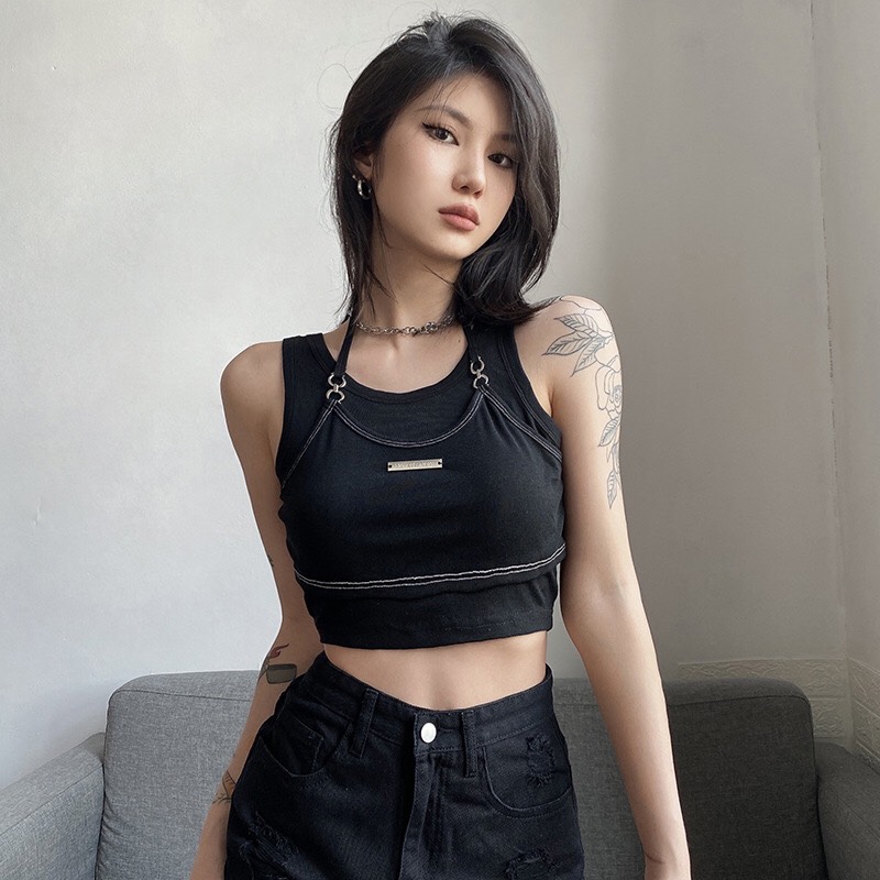 Áo bra hand made cá tính chất cotton mềm đẹp sz 40-55kg mã bra061