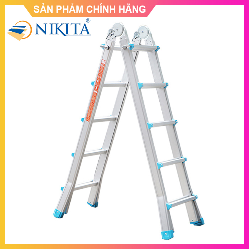 Thang Nhôm Trượt Đa Năng AX05 5 Bậc - Tiêu Chuẩn Châu Âu - Hàng Chính Hãng Nikita