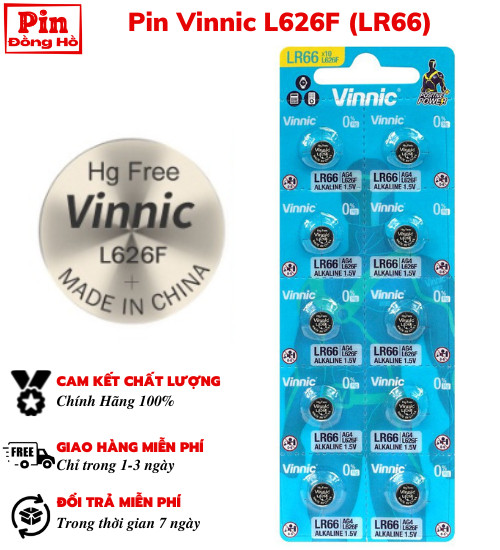 Pin 626 vinnic l626f - 1 vỉ 10 viên - pin lr 626 / 66 dùng cho cmos, remote, đồ chơi, thiết bị điện tử, đồng hồ, ....
