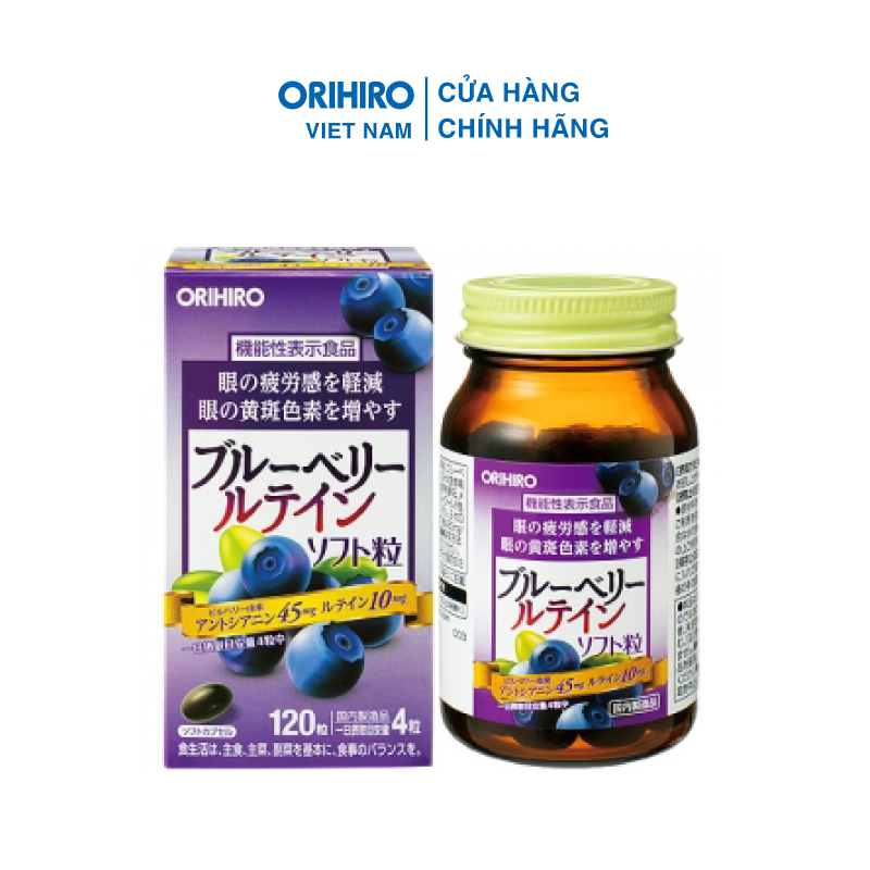 Viên Uống Việt Quất Blueberry Orihiro 120 Viên Dạng Chai Giúp Cải Thiện Hiệu Quả Thị Lực