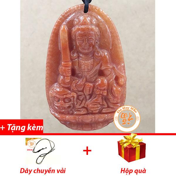 Mặt dây chuyền văn thù bồ tát cẩm thạch huyết
