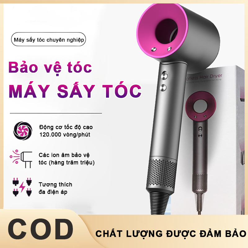 2-Way Hot and Cold Negative Ion Hair Dryer, Has 3 Drying Modes, Comes with Styling Nozzle