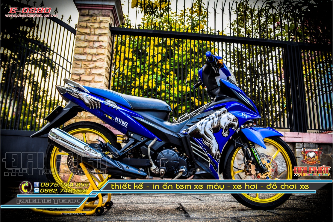 Tem Trùm Exciter 135 Xanh Trắng Cực Chất E-0280