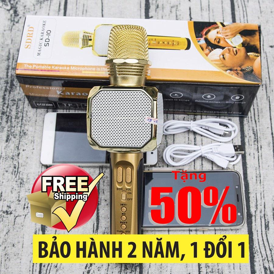 Mua Micro Karaoke, Micro Bluetooth Không Dây Giảm Đến 50% - Micro Hát Karaoke Kèm Loa Bluetooth SD-10 , Mic Hát Karaoke, Micro Karaoke Kèm Loa Bluetooth