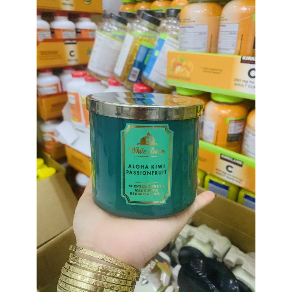 Nến thơm 3 bấc bath & body work - white barn 411g