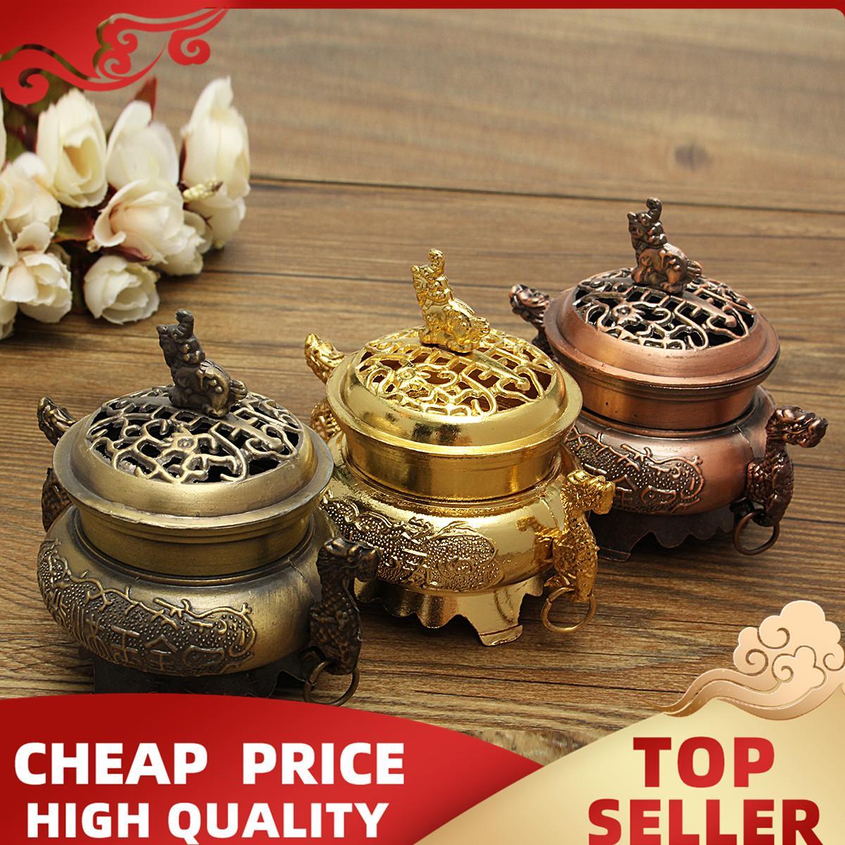 Lư xông trầm hình đôi rồng đặc sắc [TẶNG TRẦM], Lư đốt trầm cao cấp + Tặng trầm