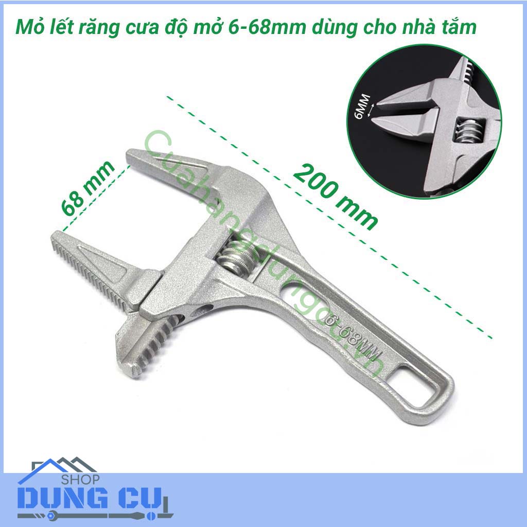 Mỏ lết ngắn miệng rộng, mỏ lết ngắn lưỡi răng cưa độ mở lớn từ 6-68mm