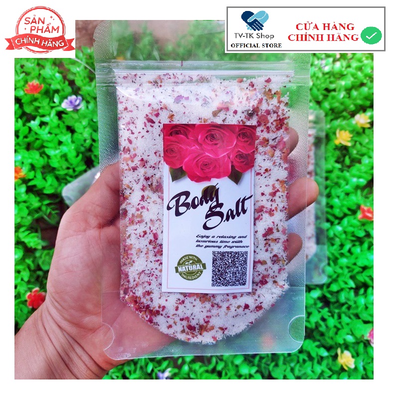 Muối Tắm Tẩy Da Chết Trắng Da Hoa Hồng Rose Body Salt 100g - Mẫu mới