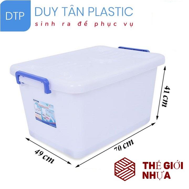 [HCM]Thùng Nhựa Duy Tân Có Bánh Xe 90 Lít 70 x 49 x 41 cm No.747