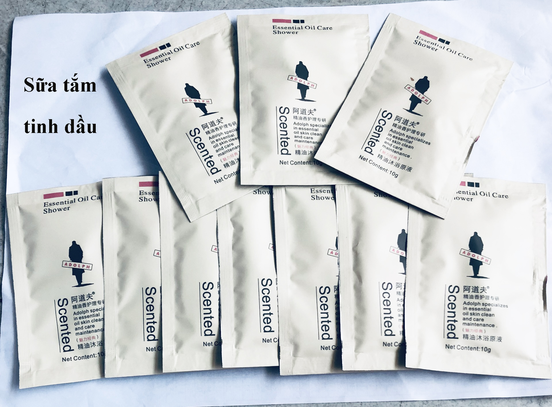 Combo 5 hoặc 10 gói Dầu gội Adolph nhân sâm kiềm dầu (10G) hương thơm dịu nhẹ-Thơm Shop