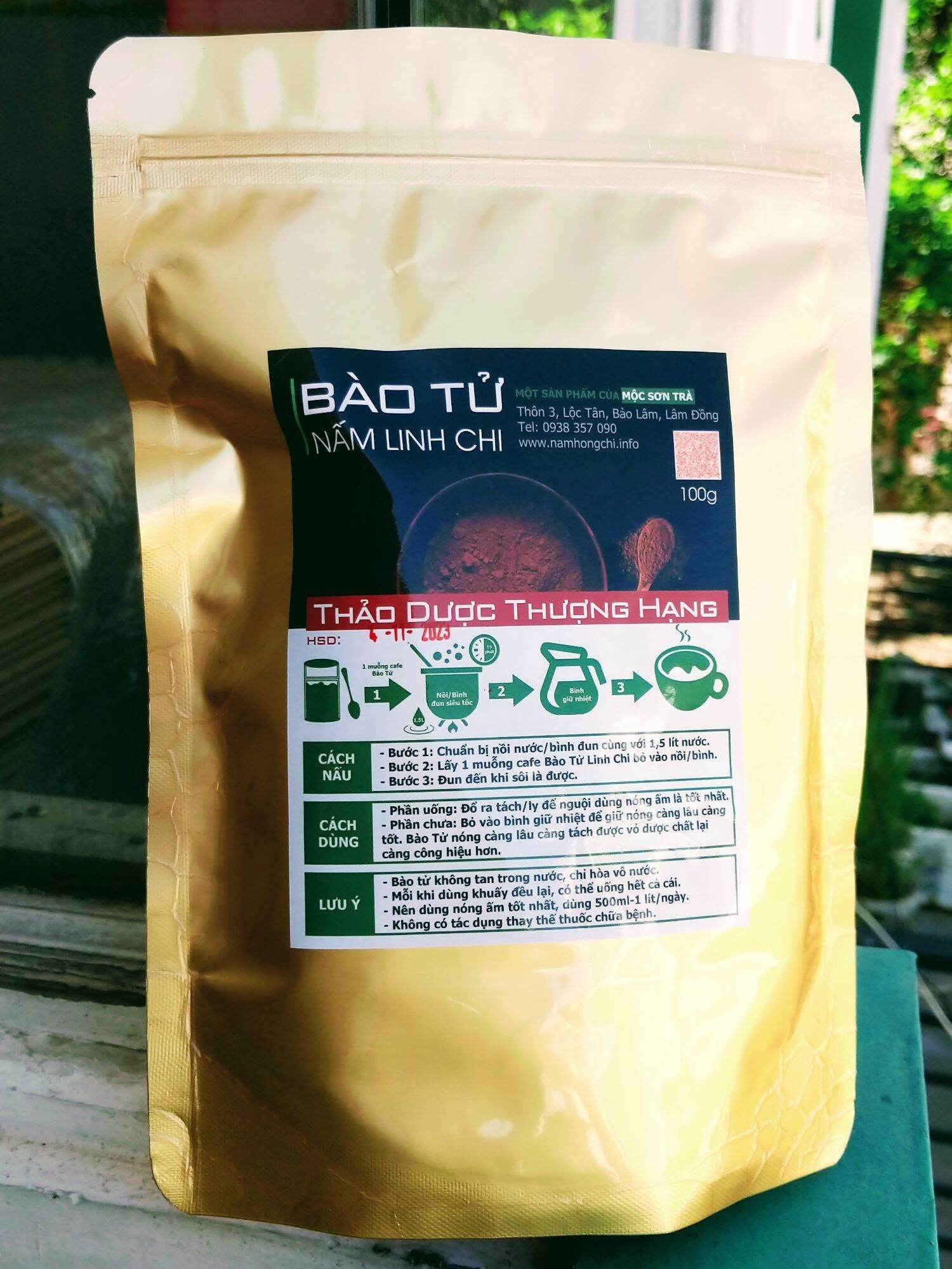 [Hoàn Tiền 10%]100G Bào Tử Nấm Linh Chi Thượng Hạng Mộc Sơn | Nuôi trồng tự nhiên | Món quà quý cho sức khỏe
