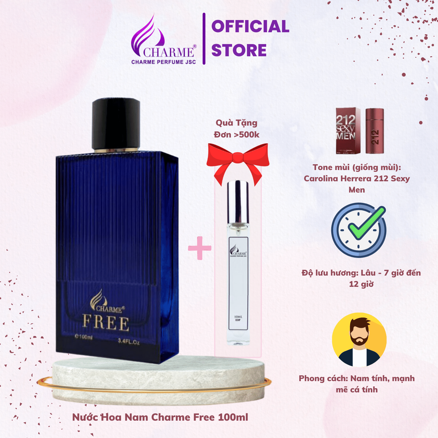 Nước hoa nam charme free 100ml