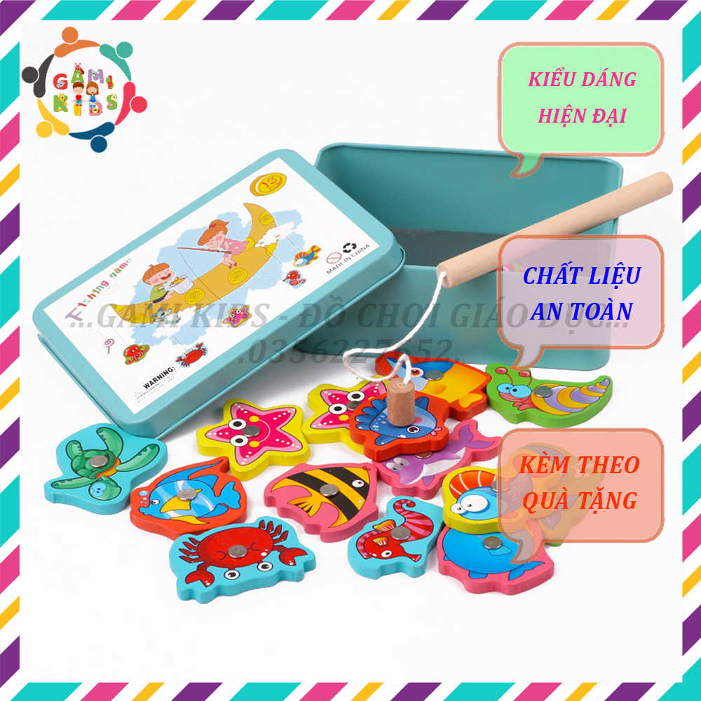 Bộ đồ chơi câu cá nam châm gỗ cho bé