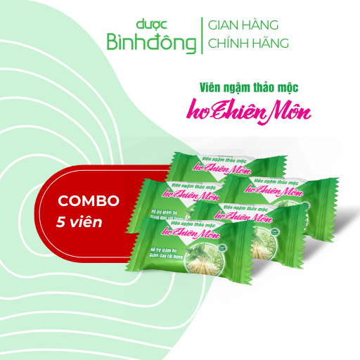 Quà tặng không bán 5 viên ngậm thảo mộc ho thiên môn - hỗ trợ giảm ho giảm đau rát họng