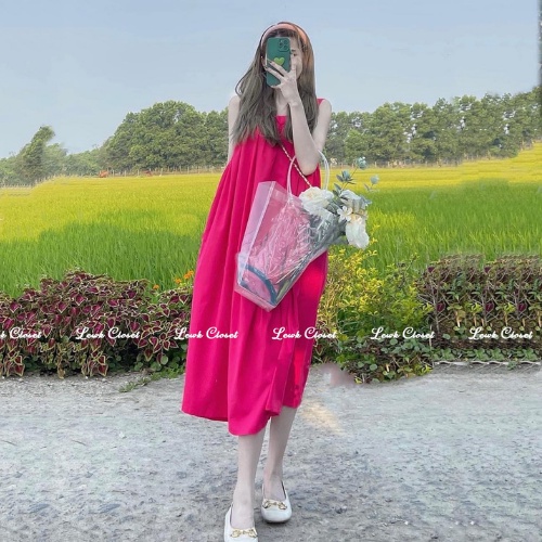 Váy maxi 2 dây bản to siêu xinh