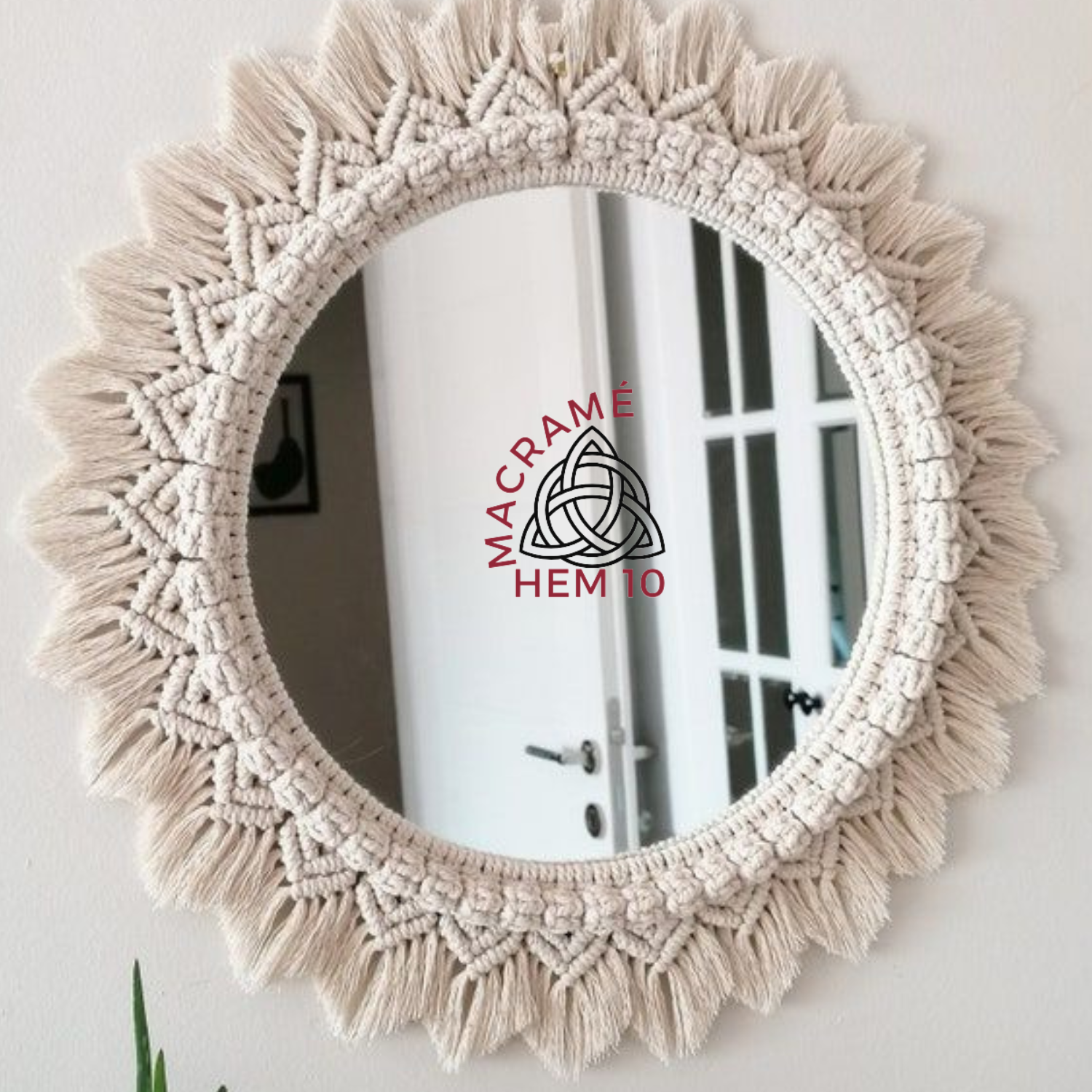 Gương Soi Treo Tường Macrame Đẹp - Thời Trang 35cm