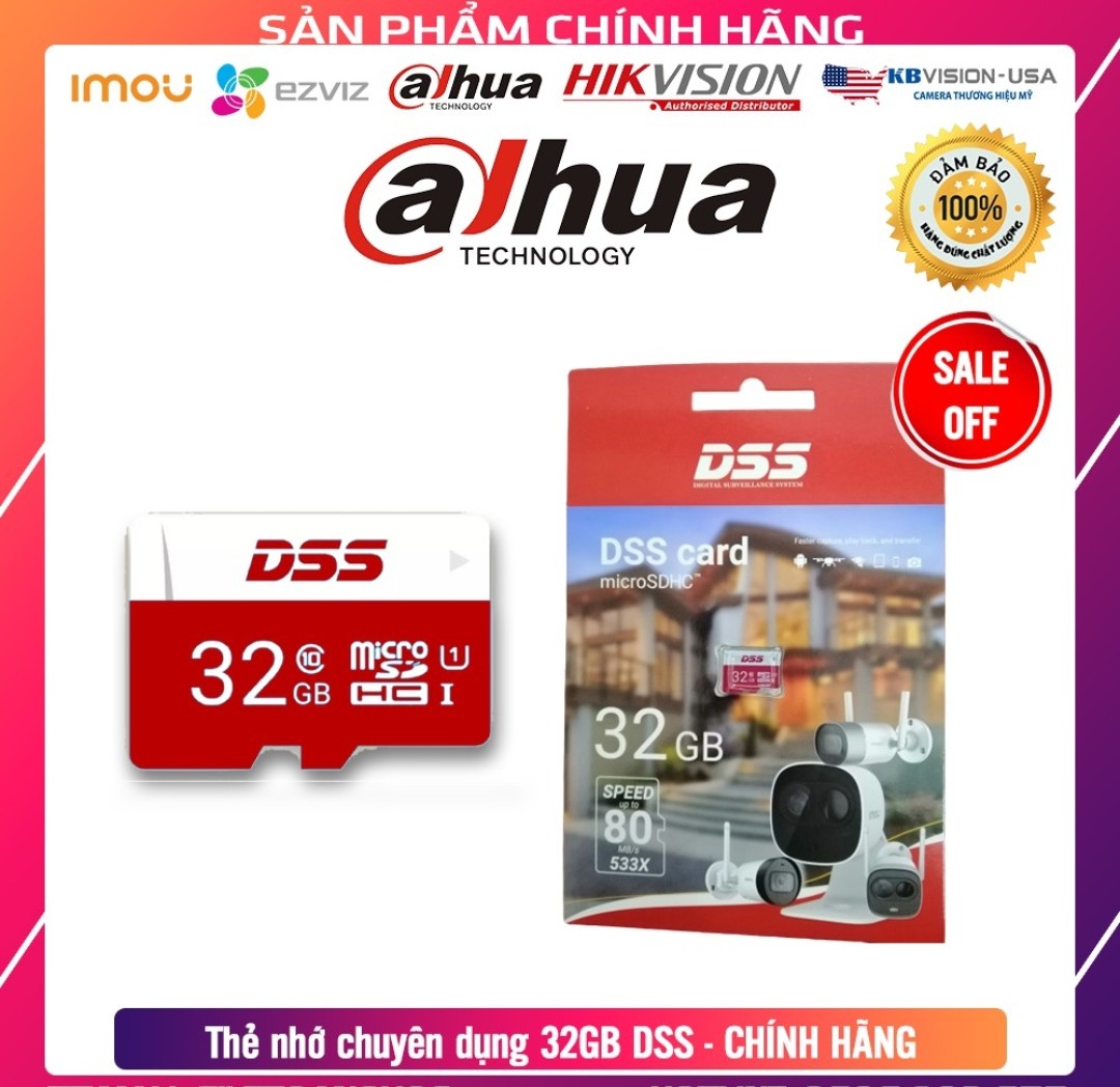 Thẻ nhớ 32g dss chuyên dụng cho camera chính hãng - bảo hành 2 nắm