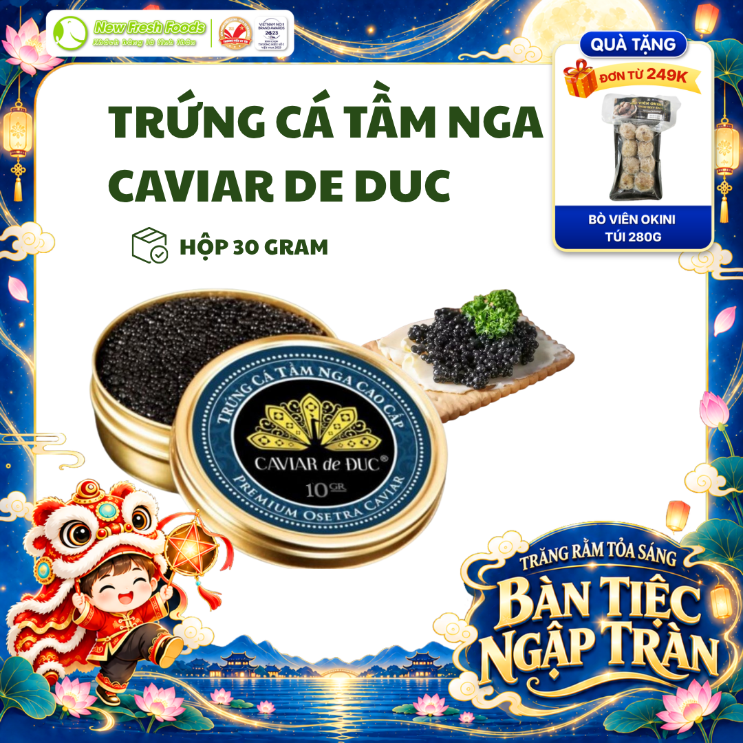 [HỎA TỐC HCM] Trứng Cá Tầm Nga Caviar De Duc Cao Cấp - Hộp 30G