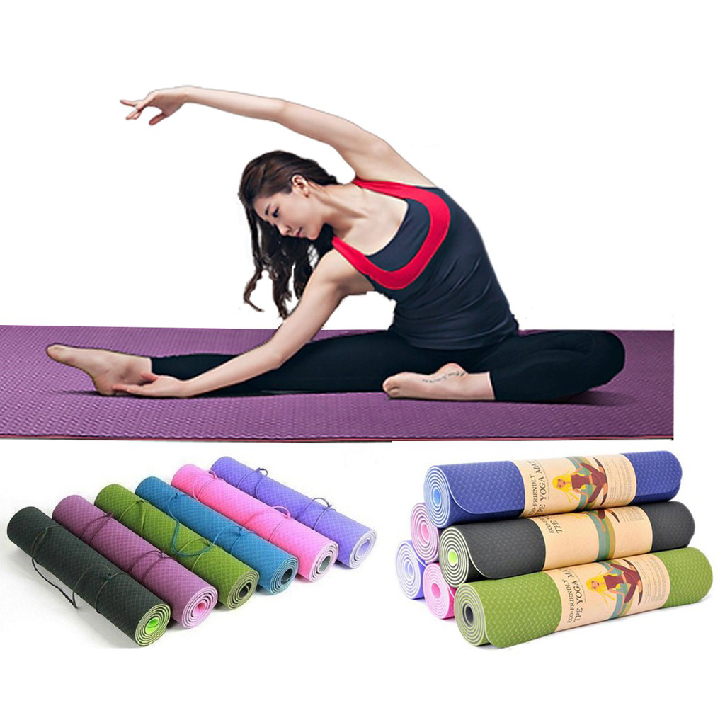 Thảm Tập Yoga TPE 2 Lớp Cao Cấp, Thảm Tập Gym, Thảm Yoga, Thảm Tập Yoga 2 Lớp TPE Chống Trơn Trượt Không Thấm Mồ Hôi, Thảm Tập Yoga Eco Friendly TPE, Thảm Tập Yoga Cao Su Non