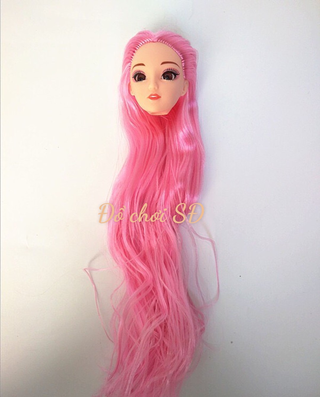 ĐẦU BÚP BÊ TÓC DÀI - Màu Hồng