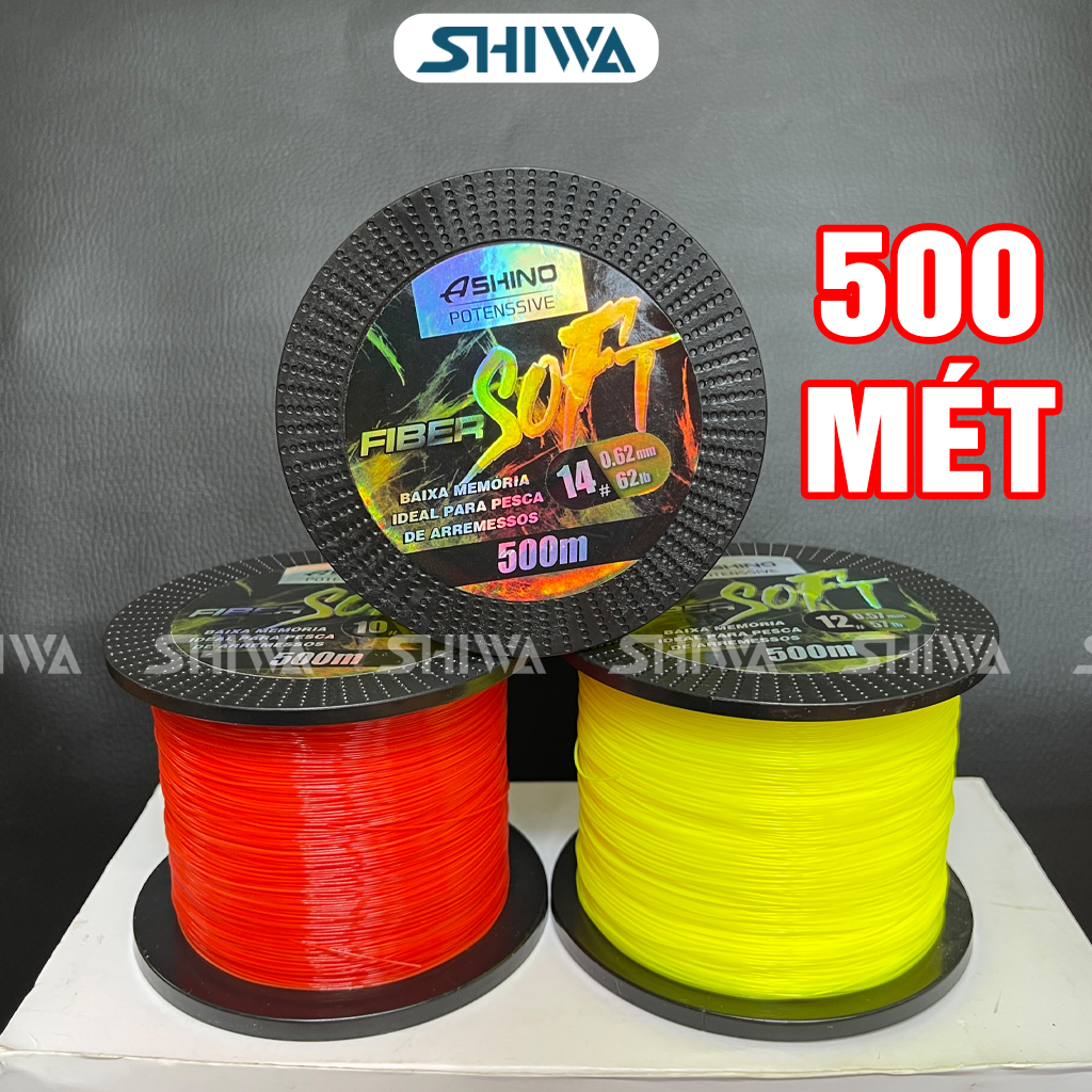 Dây Cước Câu Cá Siêu Bền ASHINO SOFT 500 Mét - Dây Cước Câu Cá Lớn, Dây Cước Chống Xoắn , Dây Cước Câu Cá Chịu Tải Tốt Chuyên Câu Tra SHIWA