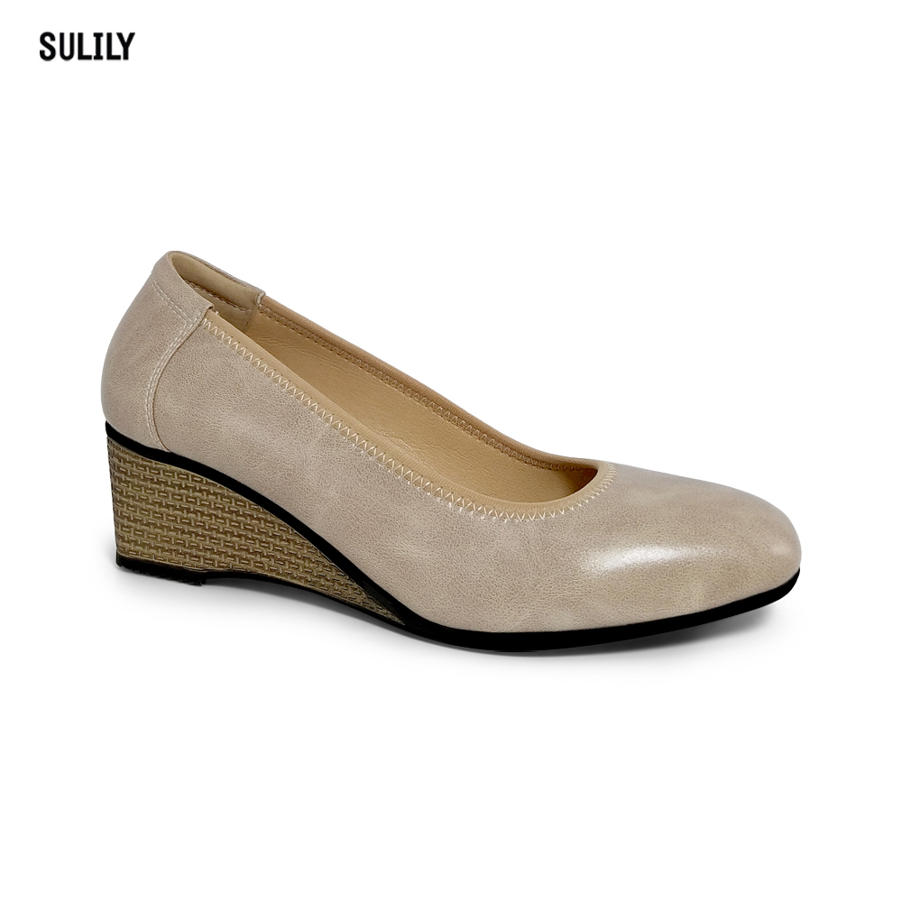 Giày Búp Bê Đế Xuồng Da Thật AD by Sulily màu da mang êm chân