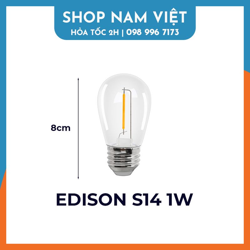 Bóng đèn led edison s14 vỏ nhựa kín nước trang trí ngoài trời