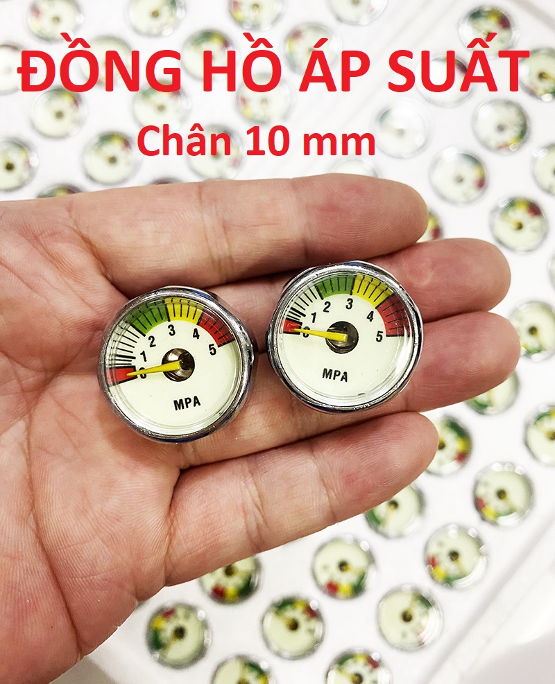 Đồng hồ áp suất 5 MPA - chân 10 ( có phát dạ quang), đồng hồ cao áp, đồng hồ bình chữa cháy, đồng hồ nén khí, đồng hồ đo áp suất ( 1 Cái ) pkb