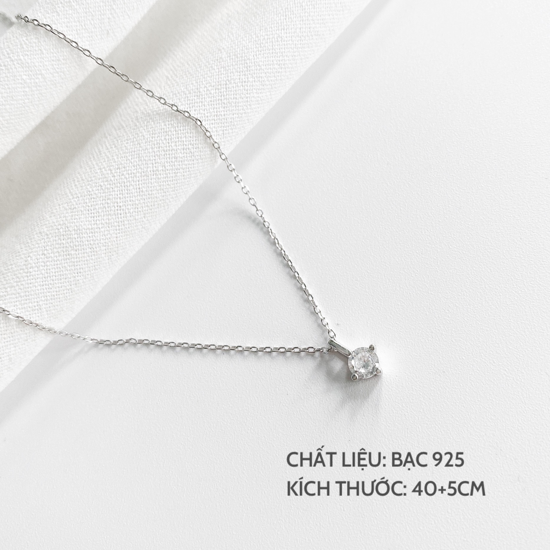 Dây chuyền bạc Miuu Silver, vòng cổ nữ đính đá Elisie Necklace