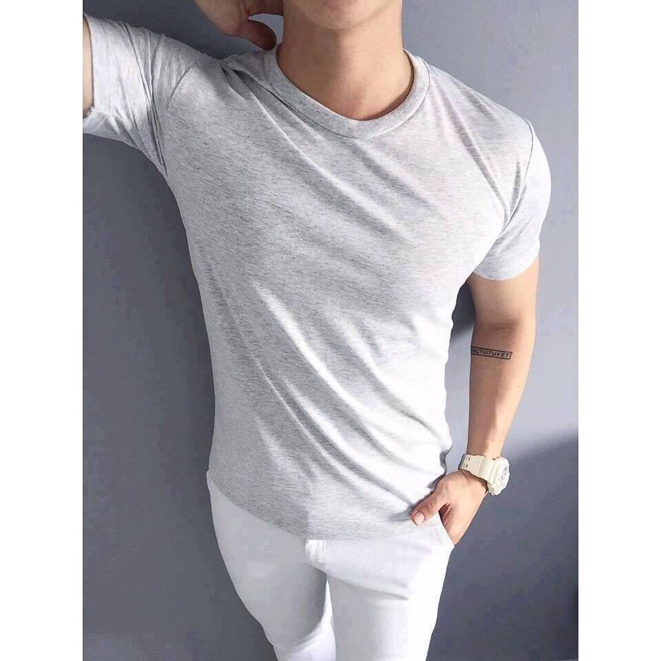 Áo thun nam ngắn tay cổ tròn, áo phông nam ngắn tay không cổ loại đẹp AP004