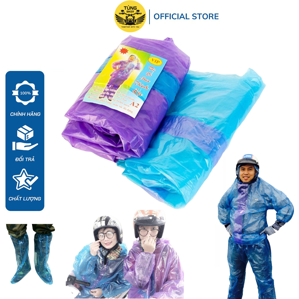  Bộ Quần Áo Mưa Ủng Mưa Nilon Đi XE MÁY - XE ĐẠP Đi Phượt - Giá Tốt 