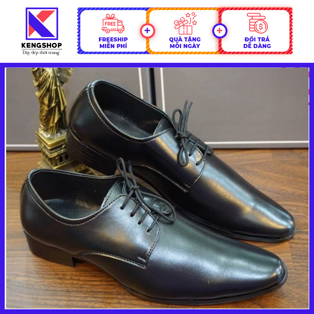 [HCM]Giày tây nam cột dây, đế cao da mềm thanh lịch