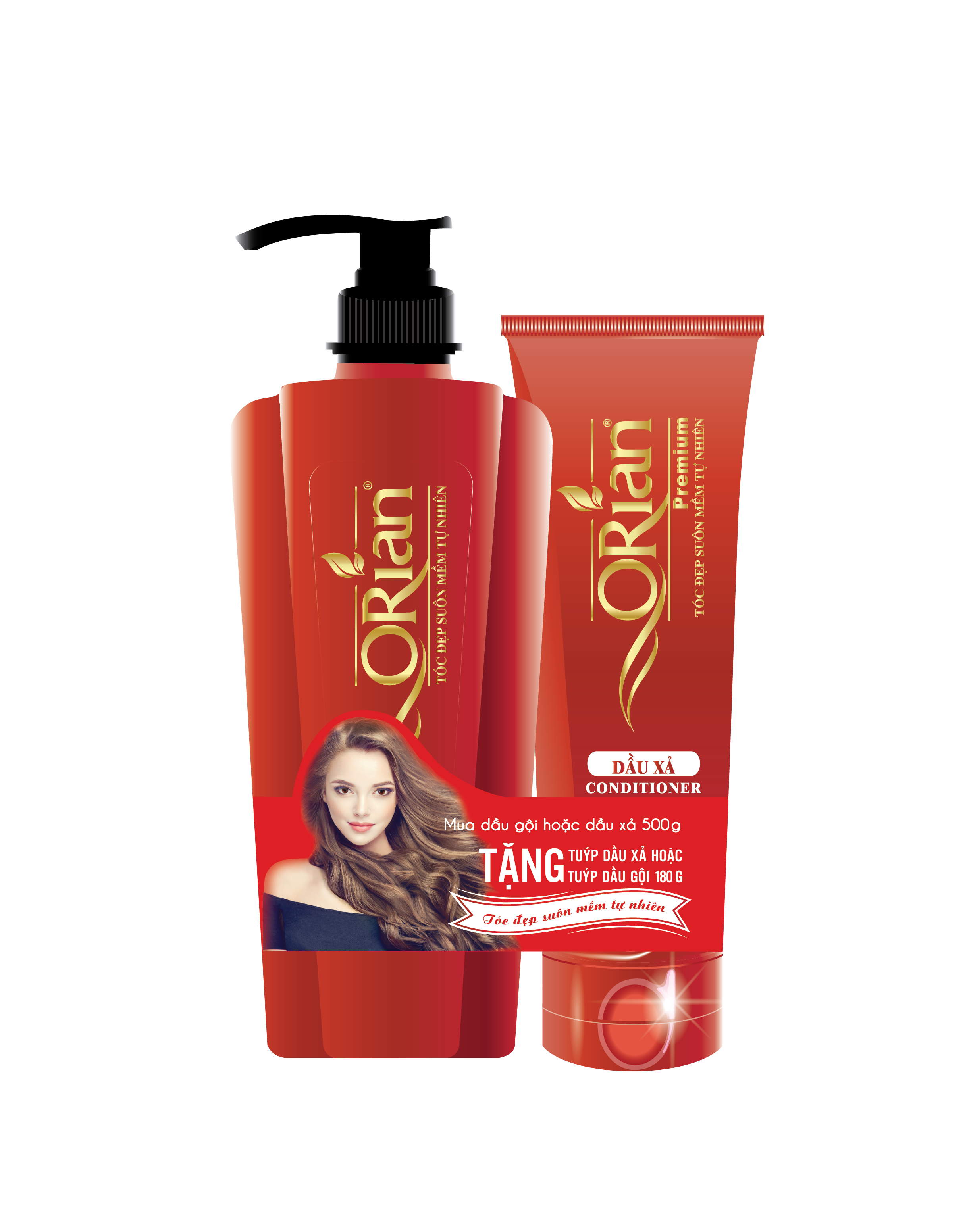 Dầu gội hương nước hoa Orian 500g - tặng tuýp dầu xả 180g - tinh chất oliu giúp tóc suôn mềm giảm tóc chẻ ngọn