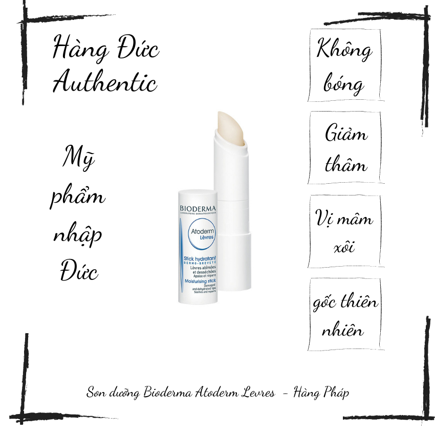 Son bioderma dưỡng môi mềm mượt, hồng môi - 4g hàng pháp
