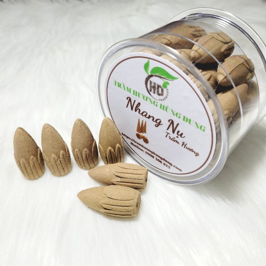 Nụ trầm hương Hùng Dung, nụ trầm hương cao cấp, trầm hương xông nhà tự nhiên hộp 30 viên, nhang không hóa chất