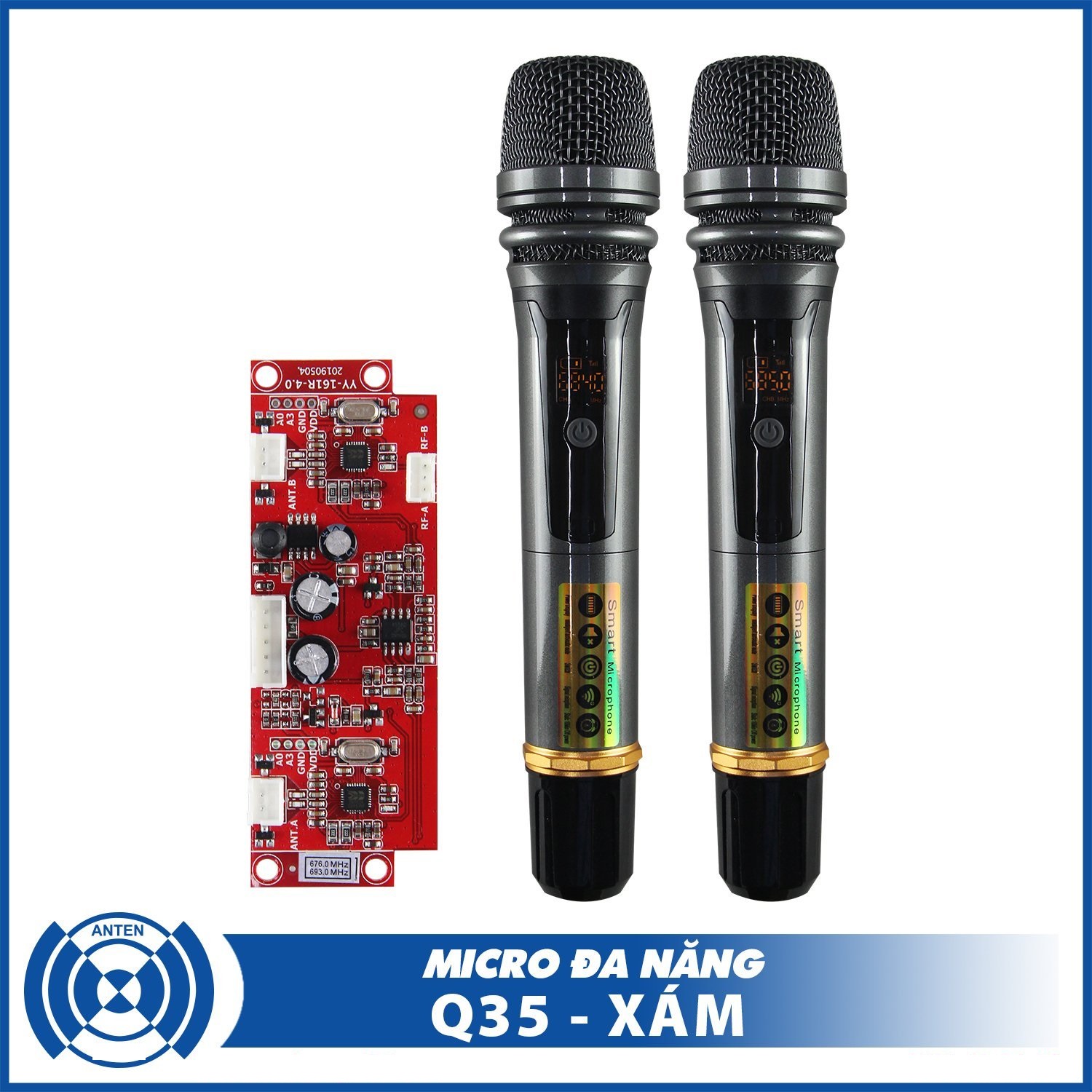 [HCM]Micro Ráp Loa Kéo UHF Q35 - Đổi Tần Số Thông Minh Cao Cấp
