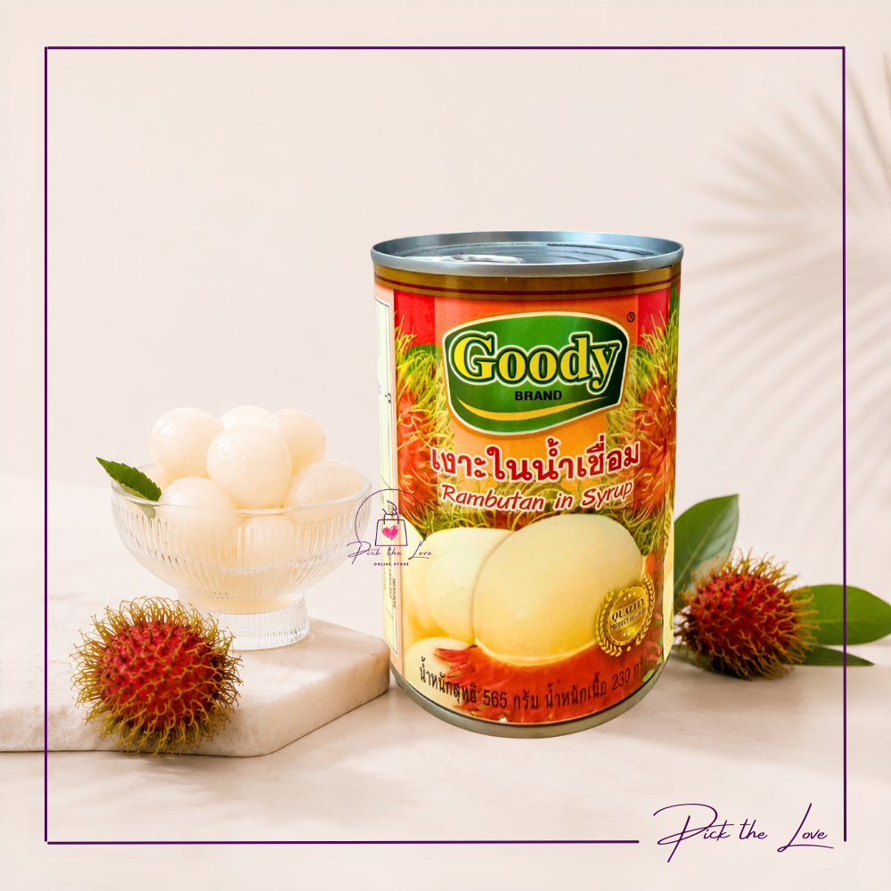 Chôm Chôm Ngâm Đường Goody 565g – Rambutan in Syrup | Nguyên Liệu Pha Chế & Tráng Miệng Cao Cấp Từ Thái Lan