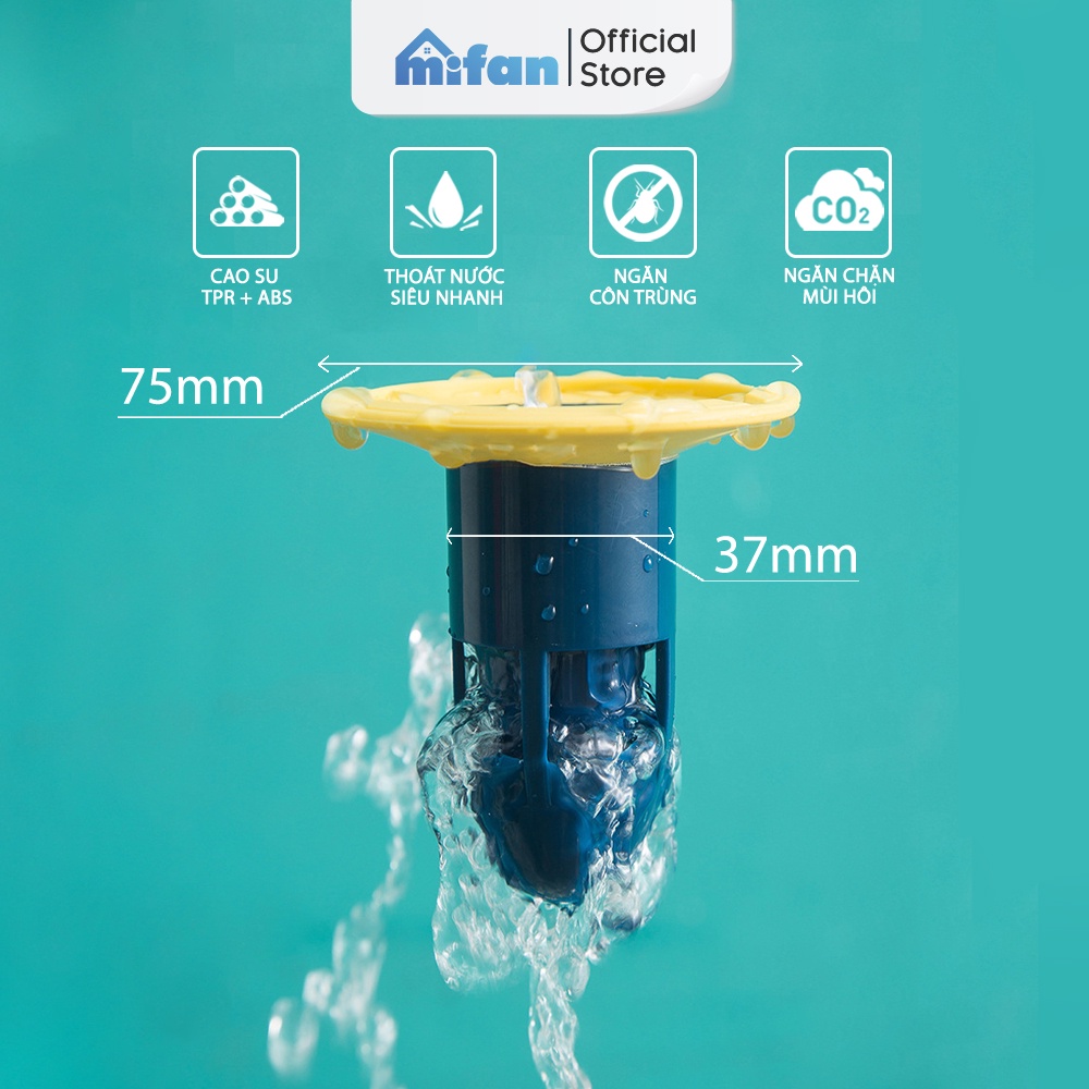 Bộ Nắp Ga Thoát Sàn Ngăn Mùi Hôi Cống Nhà Tắm, Nhà Vệ Sinh - Chống Côn Trùng - Dễ Lắp Đặt